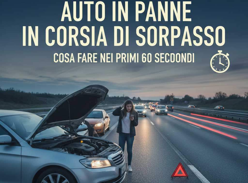 auto panne corsia sorpasso cosa fare