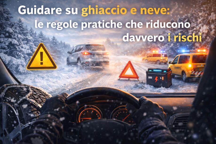 Guidare su ghiaccio e neve: le regole pratiche che riducono davvero i rischi