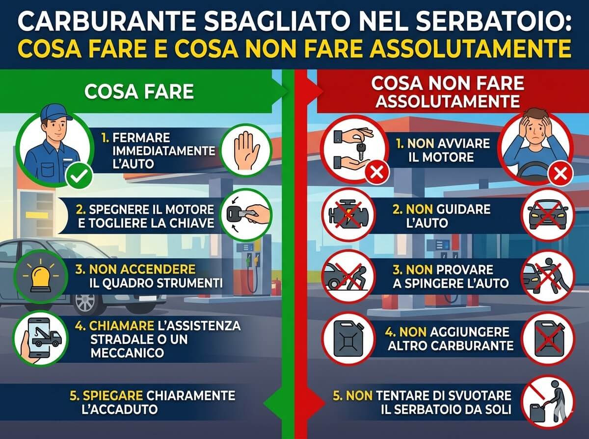 inforgrafica cosa fare dopo un errore di rifornimento 