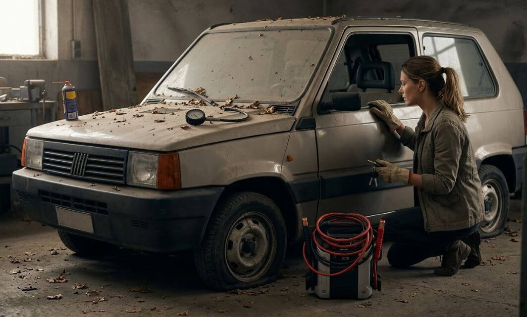 auto ferma da molto tempo