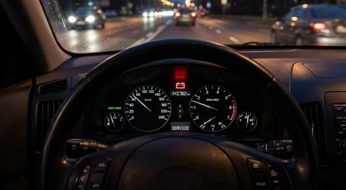 spia batteria accesa