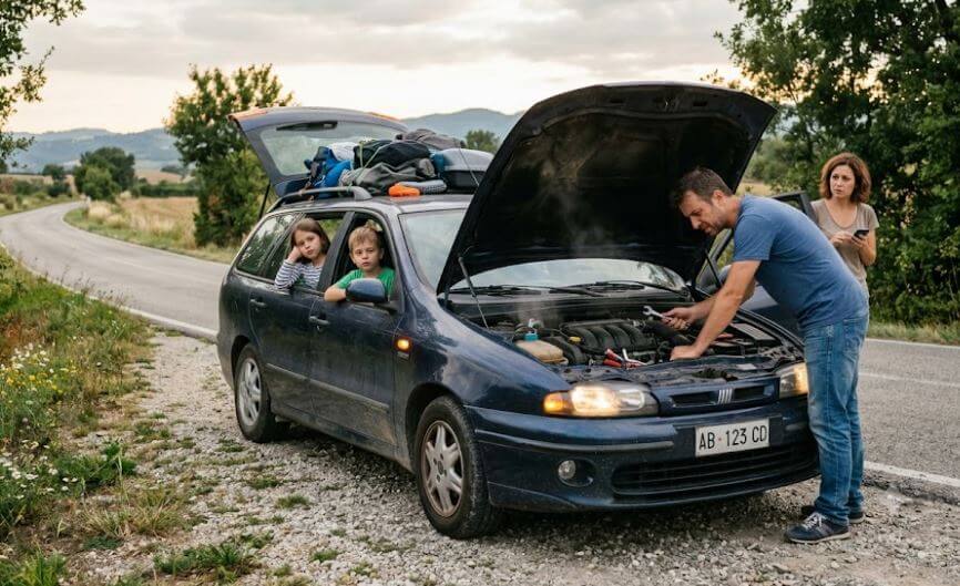 Auto in panne con bambini a bordo: come gestire sicurezza, caldo e tempi di attesa